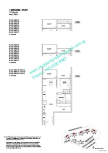 Affinity at Serangoon Floor Plan 1 Bedroom + study Type AS1