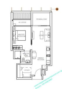 Sophia Hills 1 bedroom + Study Type A6