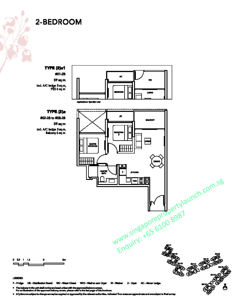 The Jovell floor plan 2 bedroom Type 2A1 6100 8987