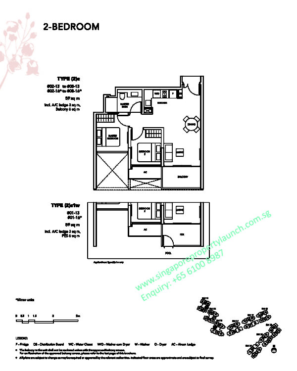 The Jovell floor plan 2 bedroom Type 2C 6100 8987