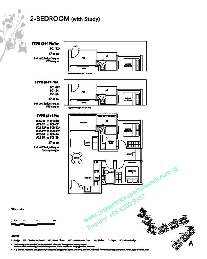 The Jovell floor plan 2 bedroom + study Type 2+1Pa