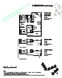 The Jovell floor plan - 2 bedroom + study Type 2+1Pb