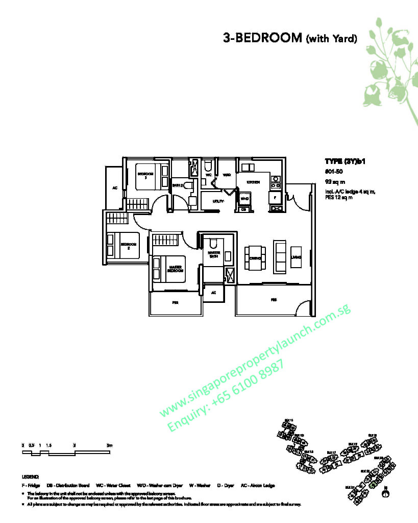 The Jovell floor plan 3 bedroom with Yard Type 3Yb