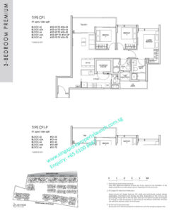 kent ridge hill residences floor plan - 3 bedroom premium type CP1